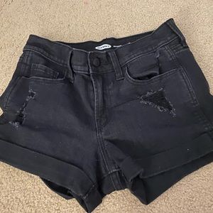 black jean shorts